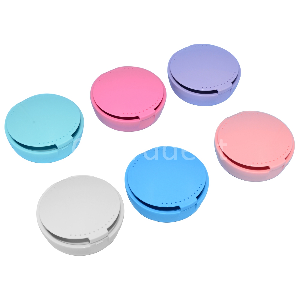 High Quality Round Retainer Box With Mirror Mini Denture Box with approved FDA